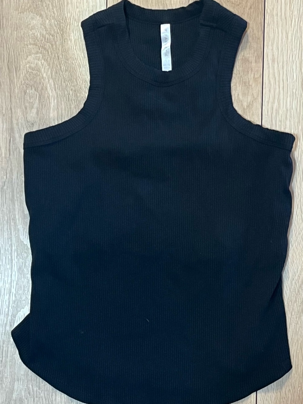 Fabletics Black Ribbed Muscle Tank